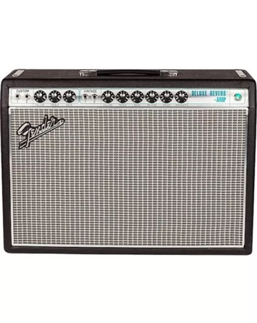 Fender '68 Custom Deluxe Reverb 22W 1x12 Tube Guitar Combo Amp With Celestion G12V-70 Speaker Black